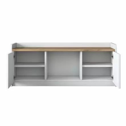 Kenkäkaappi, valkoinen pähkinäpuu, 120 cm leveä, kestävä, tilava - Kenkäkaapit - 8683743395675 - 1